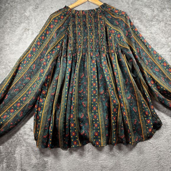 Hailey & Co Peasant Top Sheer Balloon Sleeve Dark Academia Preppy Size 2X I131 - Picture 4 of 9